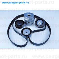 1613845880, Citroen/Peugeot, Комплект ремень генератора и 3 ролика для Citroen Jumper 3, Peugeot Boxer 3