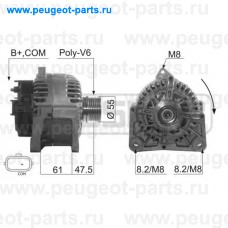 210515, Era, Генератор 110A K4M для Renault Clio 3, Renault Kangoo 1, Renault Twingo 2, Renault Megane 2, Renault Scenic 2, Renault Kangoo 2, Renault Megane 2 SW