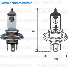 002555100000, Magneti marelli, Лампа H4 60/55 для Fiat Punto, Fiat Fiorino, Fiat Grande Punto, Fiat Qubo, Peugeot 206, Peugeot 306, Peugeot 405, Peugeot Bipper, Peugeot Bipper Tepee (A9)